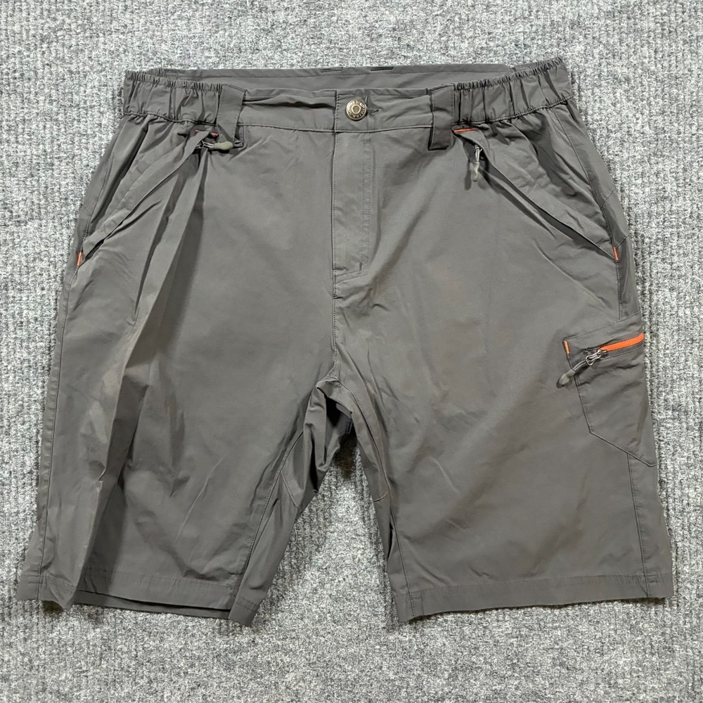 Mier Mens Cargo Shorts Size XL Gray Zip Pocket Waist Stretch Outdoor‎ Mid Rise